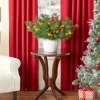Pre-Lit Pinecone and Berry Dual Color LED Artificial Pot Filler