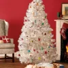 Pre-Lit Silver Tinsel Christmas Tree, 6 Feet