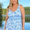 Pretty Paisley A-Line Swim Dress