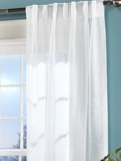 Pure Linen Rod Pocket Panel With Back Tabs