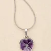 Purple Pansy Pewter Pendant 18 Inch Necklace