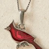 Red Cardinal Pewter Necklace