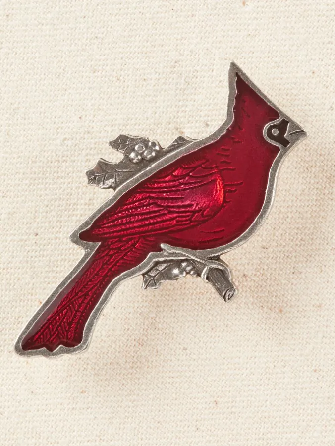 Red Cardinal Pewter Pin