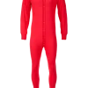 Red Cotton Union Suit
