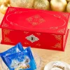 Red Filigree Tin With German Stollen Bites