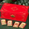 Red Filigree Tin With Heidel Chocolate Bars