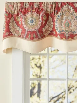 Royal Paisley Lined Rod Pocket Layered Scalloped Valance
