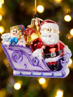 Rudolph's Santa and Misfit Toys Blown-Glass Christmas Ornament
