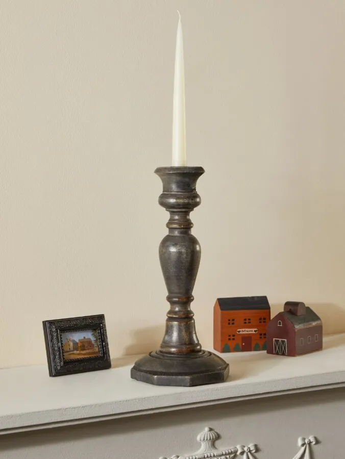 Rustic Charm 12 Inch Wood Taper Candle Holder