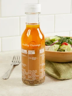 Salad Dressing Shaker Bottle With Recipes