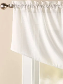 Sandy Semi-Sheer Rod Pocket Cascade Valance