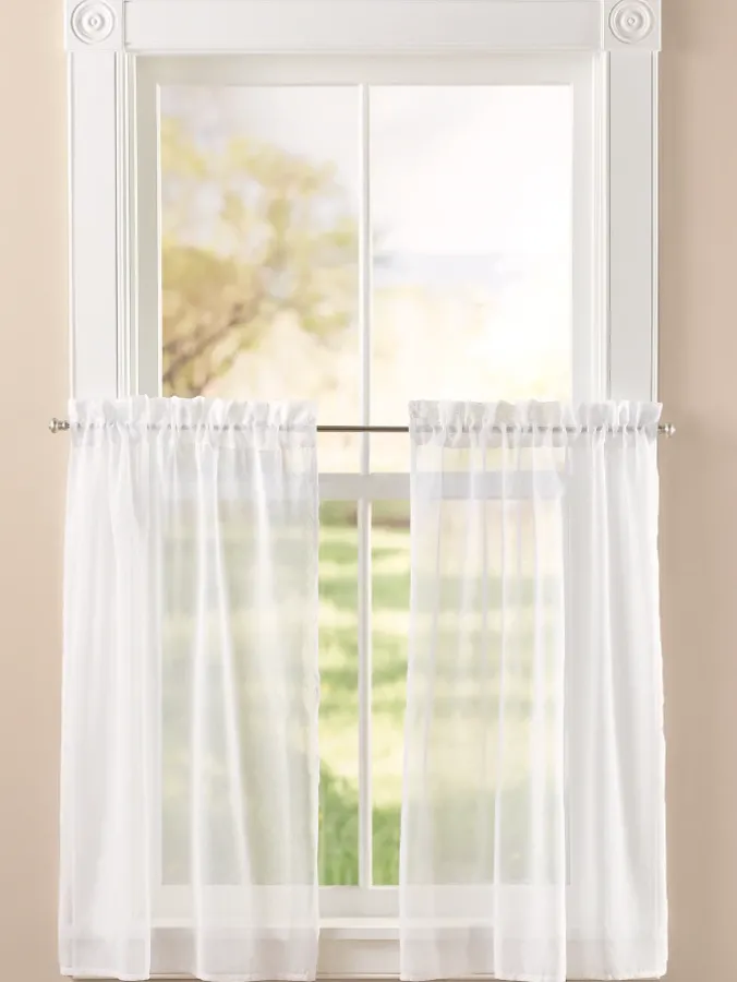 Sandy Semi-Sheer Rod Pocket Tiers