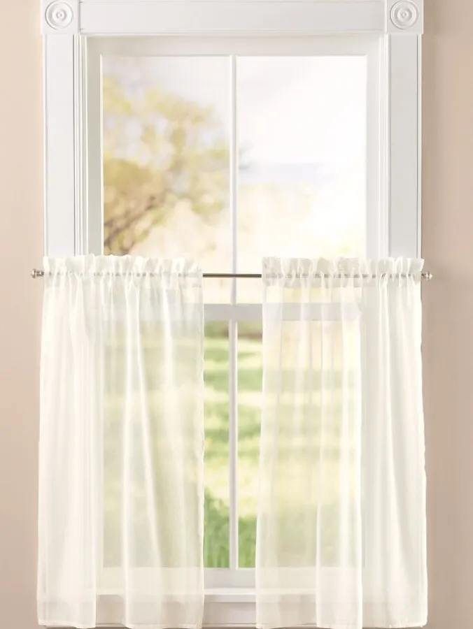 Sandy Semi-Sheer Rod Pocket Tiers
