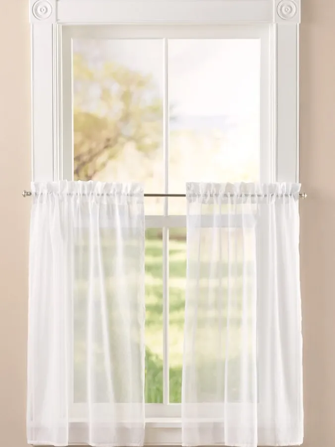 Sandy Semi-Sheer Rod Pocket Tiers