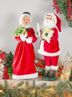 Santa or Mrs. Claus Caroling Figurine
