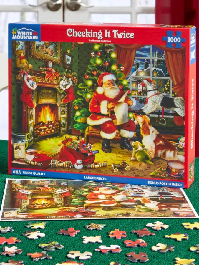 Santa's Checking It Twice Jigsaw Puzzle, 1000 Piece
