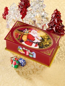 Santa's on His Way Christmas Tin With Milk Chocolate Foiled Gifts