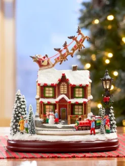Santa's Up On The Housetop Musical LED Sleigh