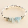Seafoam Tumbled Glass Memory Wire Bracelet