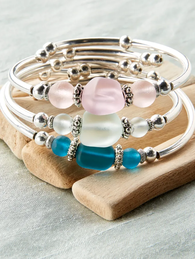 Sea Glass Bangle Bracelet