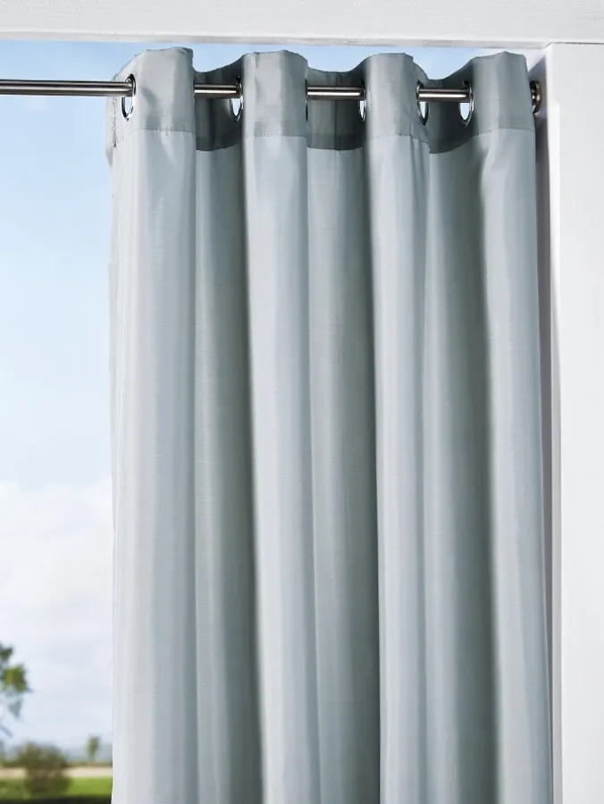 Seascape Indoor/Outdoor Solid Grommet Top Sheer Curtains