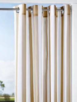 Seascape Indoor/Outdoor Stripe Grommet Top Sheer Curtains