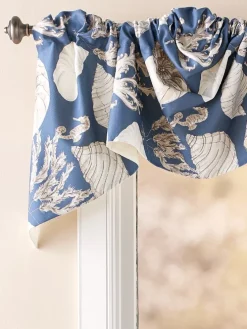 Seascape Toile Lined Rod Pocket Austrian Valance by Country Curtains®, In 2 Sizes