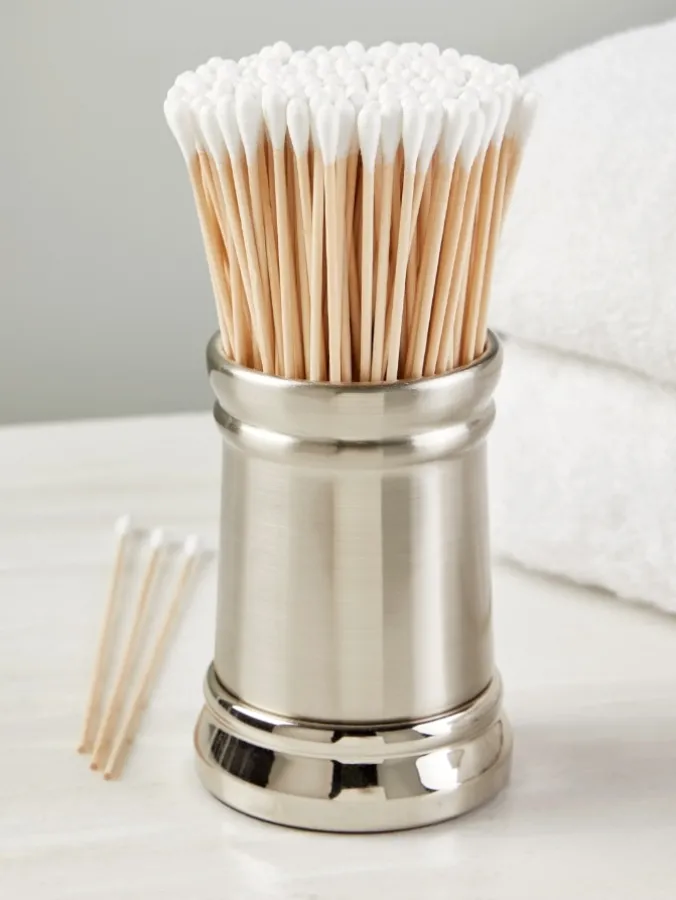 Set of 3 Extra-Long Wooden Stick Cotton Swabs, 200 Count