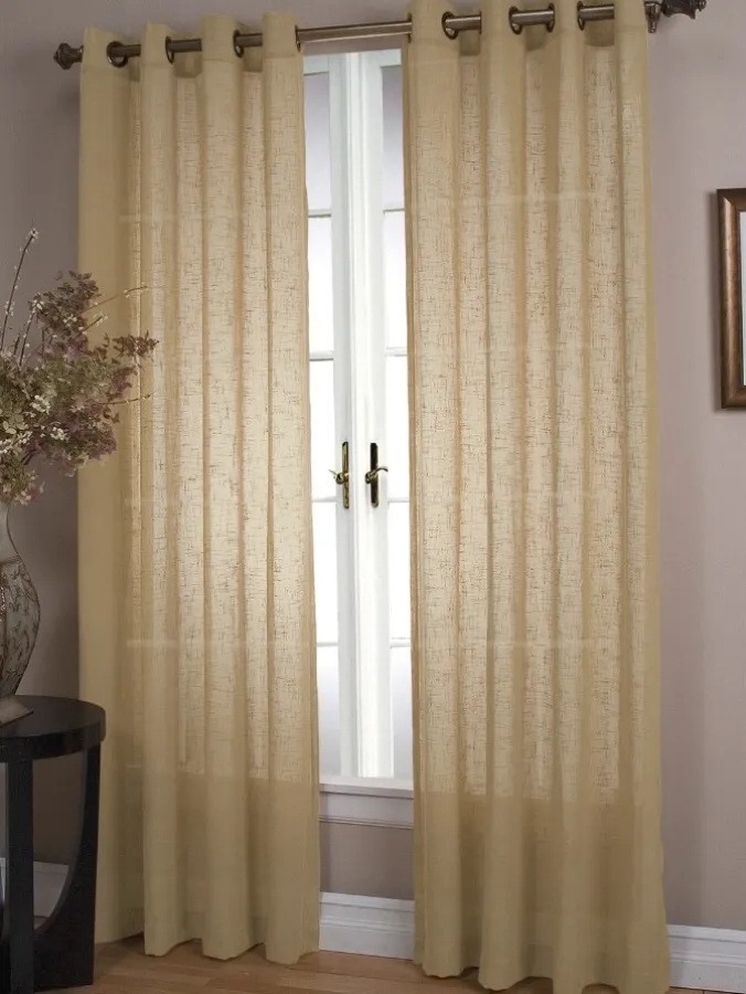 Sheer Linen Grommet Top Curtains by Country Curtains®