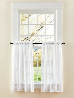 Sheer Linen Rod Pocket Tiers by Country Curtains®