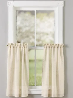 Sheer Linen Rod Pocket Tiers by Country Curtains®