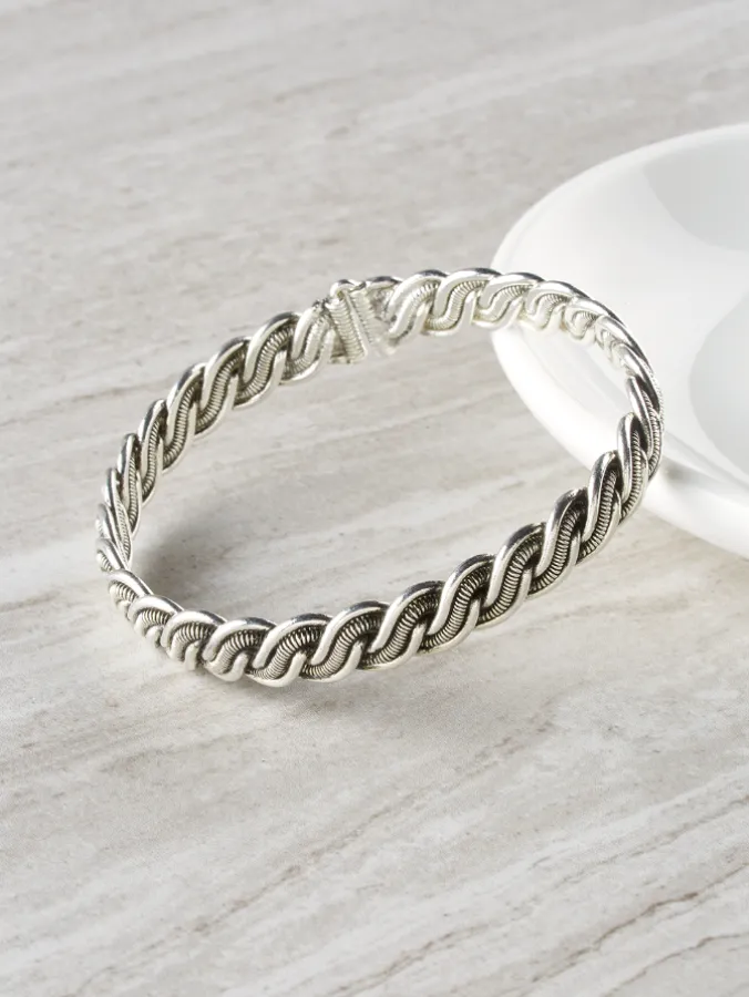 Silver-Tone Braided Bracelet
