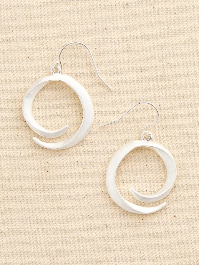 Silvery Swirl Drop Earrings