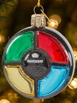 Simon Game Blown-Glass Christmas Ornament