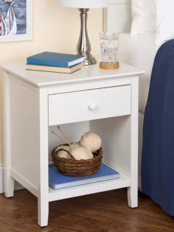 Single Drawer Wood Nightstand