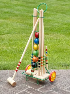 Six Player Croquet Set With Trolley
