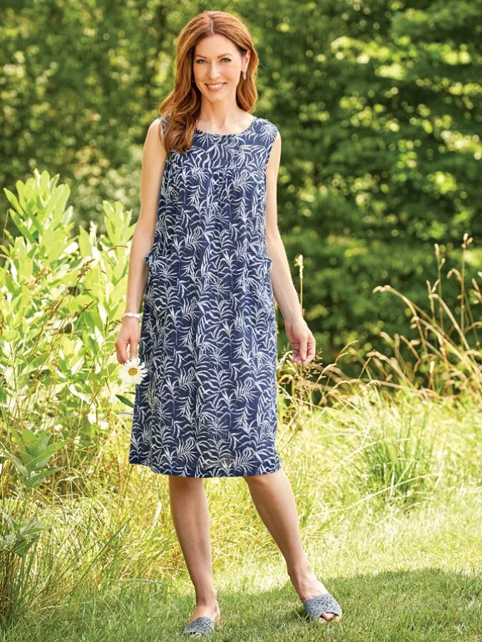 Sleeveless Cotton Gauze Print Muumuu