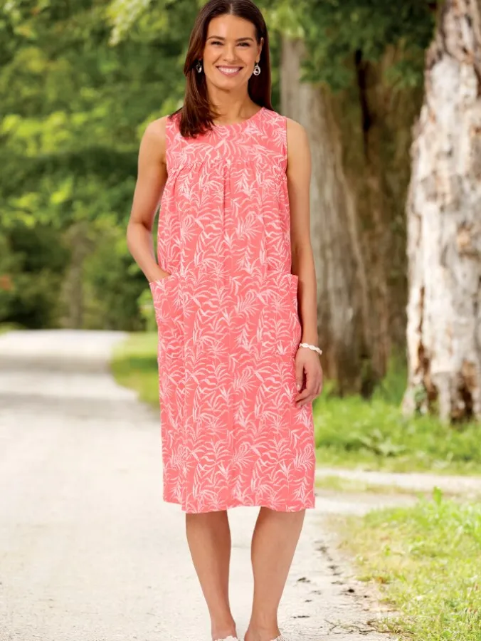 Sleeveless Cotton Gauze Print Muumuu