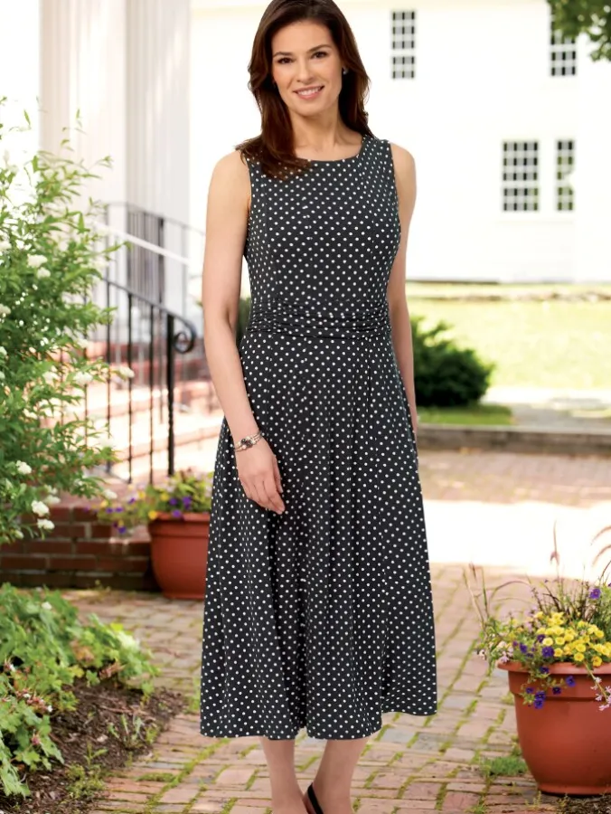 Sleeveless Polka-Dot Dress