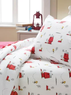 Snoopy and Woodstock Portuguese Flannel Sheet Set