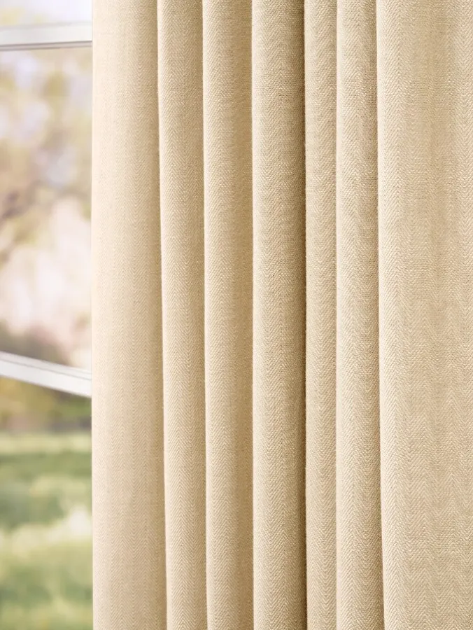 Soft Chevron Lined Rod Pocket Short Panel With Back Tabs