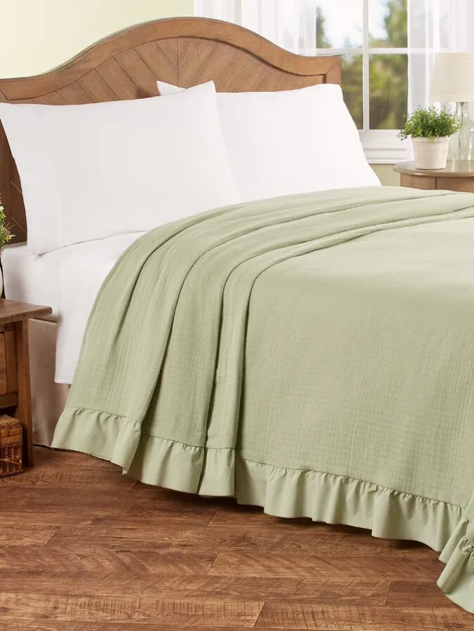 Soft Cotton Ruffle Bedspread