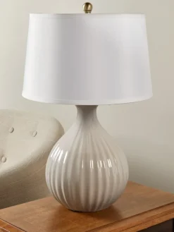 Soft Texture Rippled Ceramic Table Lamp