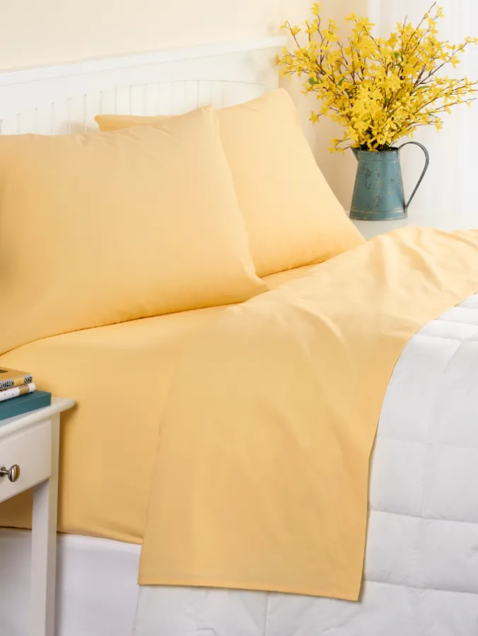 Solid Color Portuguese Cotton Percale Sheet Set