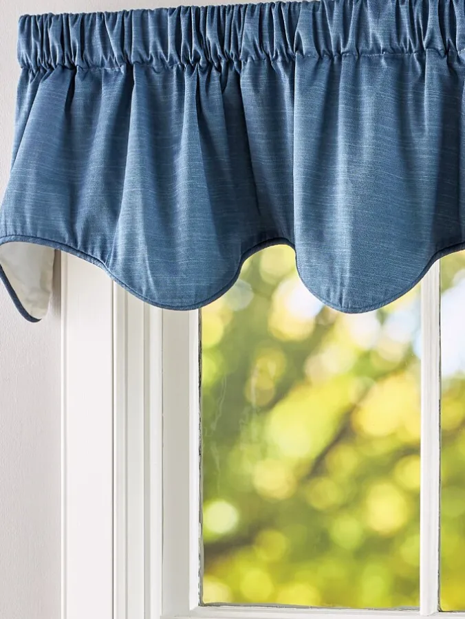 Solid Cotton Duck Lined Rod Pocket Scalloped Valance by Country Curtains®
