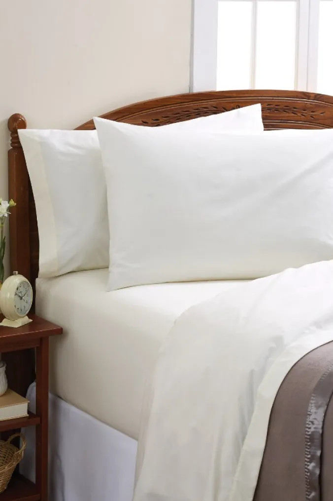 Solid Natural Portuguese Cotton Percale Sheet Set