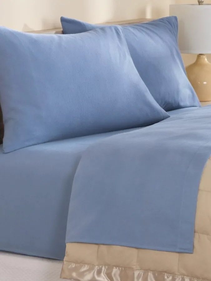 Solid Portuguese Cotton Flannel Sheet Set