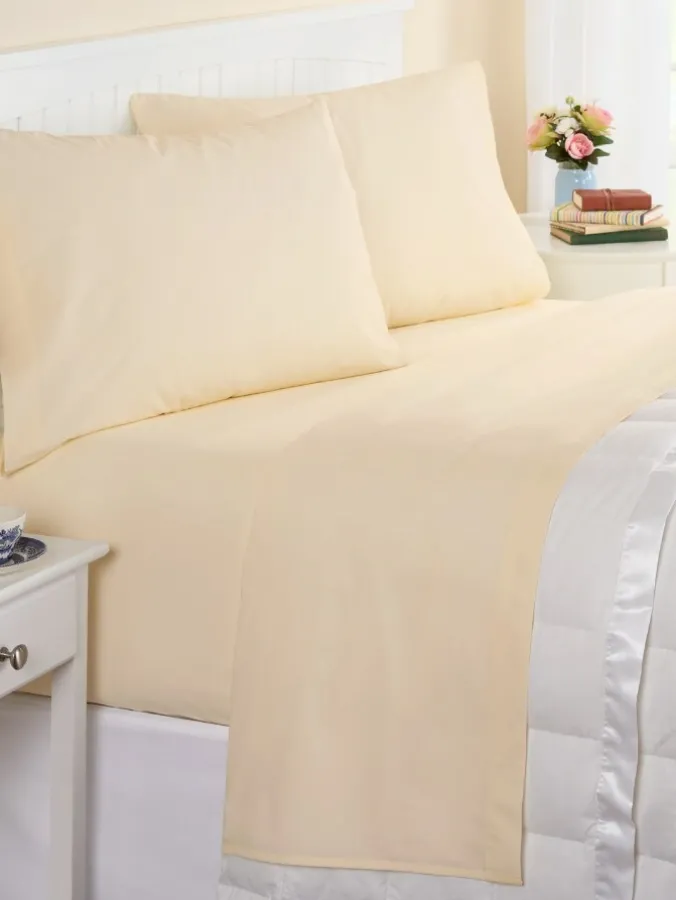 Solid Portuguese Cotton Percale Sheet Set