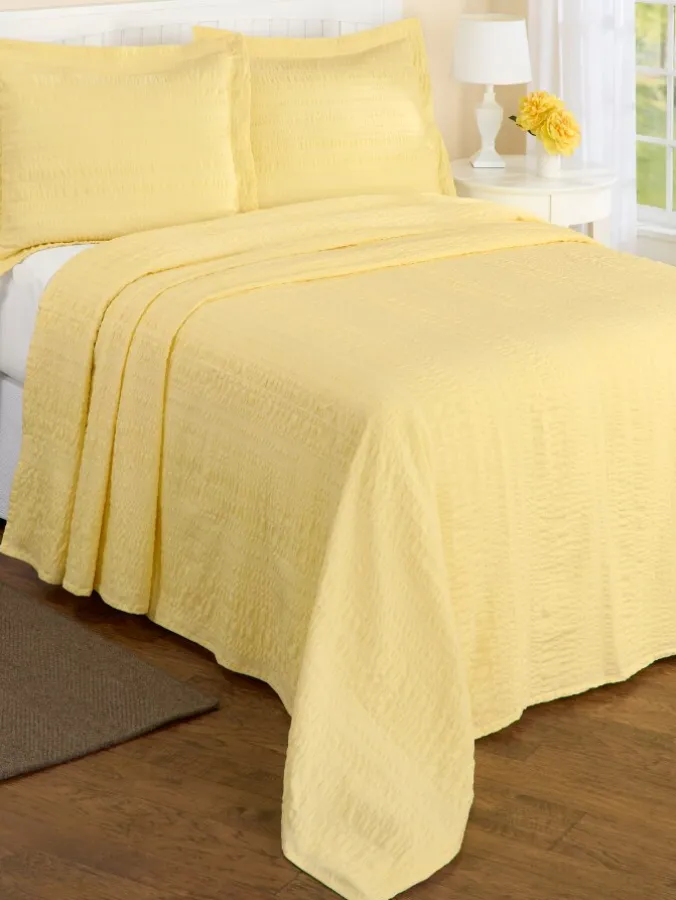 Solid Seersucker Bedspread or Pillow Sham
