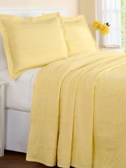 Solid Seersucker Bedspread or Pillow Sham